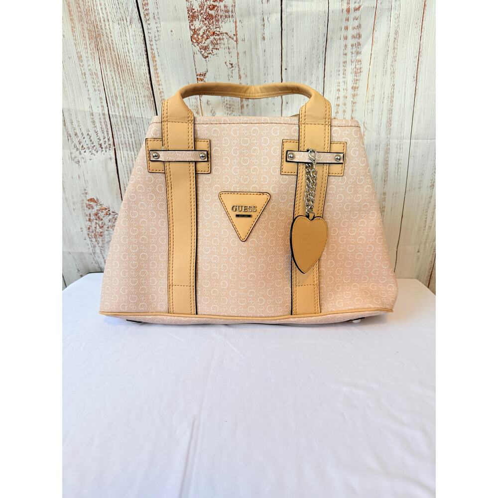 Y2K Guess Monogram Tote Bag Blush Pink Shoulder Purse